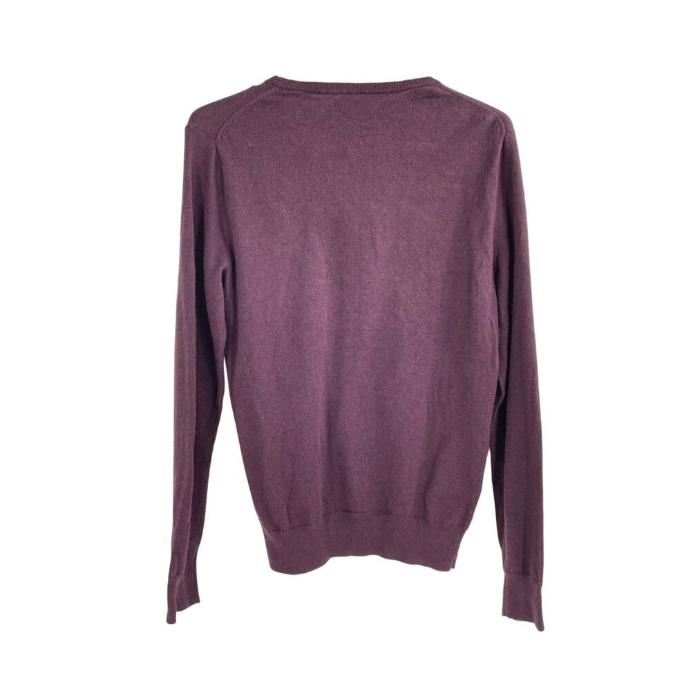 J.Crew Factory Mens Small Merino Wool Cotton Blend Sweater Crewneck Knit Purple - Picture 2 of 8